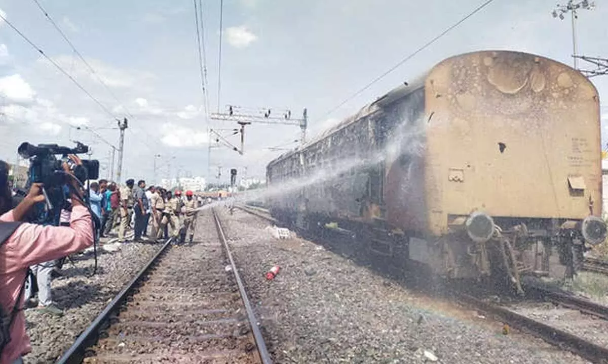 Fire damages two coaches of Hisar- Rayalaseema expresses at Tirupati yard