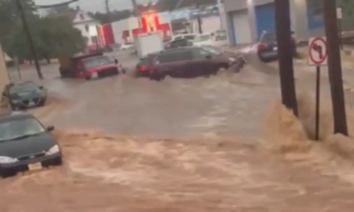 Torrential rain triggers flash flooding in New York, New Jersey