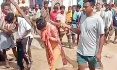 Tribal couple tied to plough, paraded