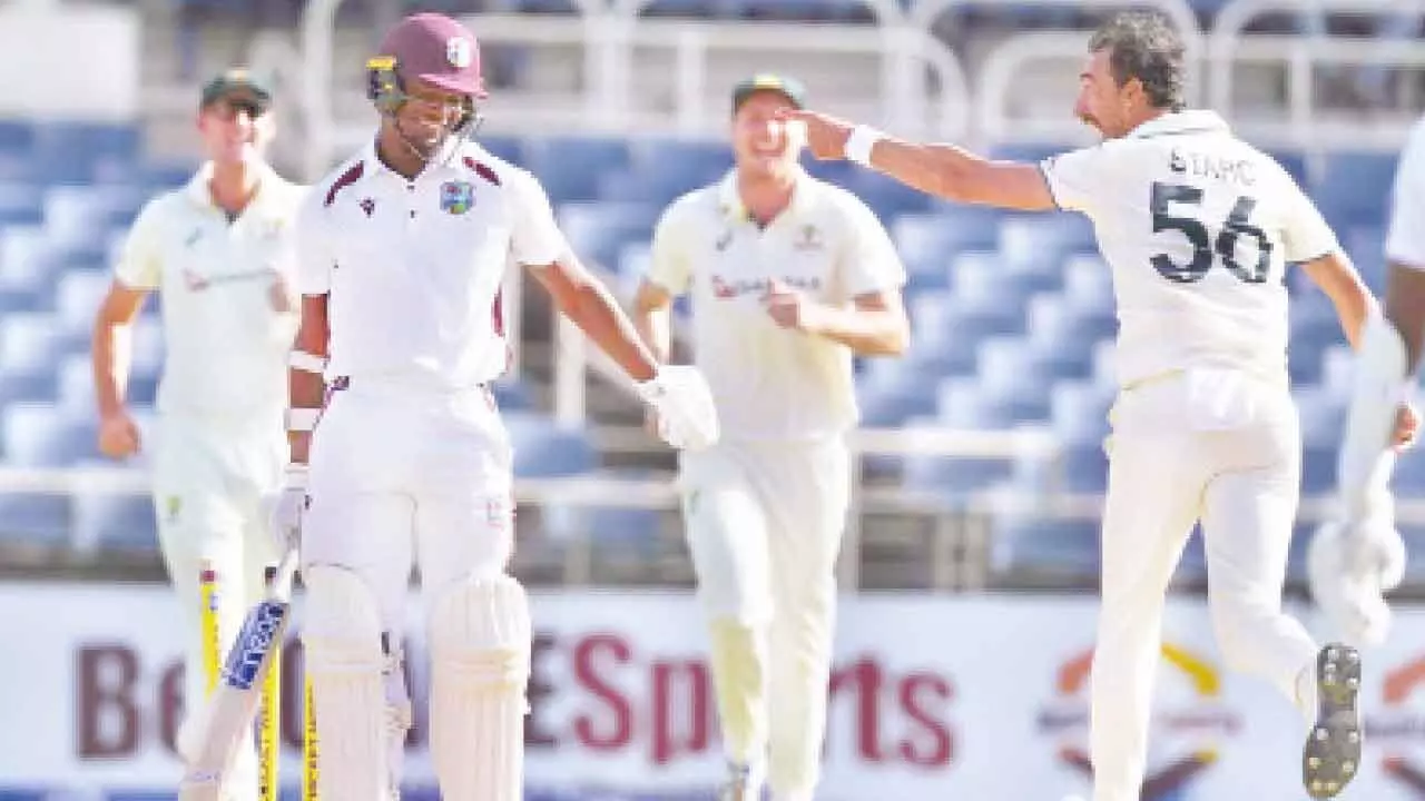 Windies shot out for 27 by fiery Starc and Boland Windies shot out for 27 by fiery Starc and Boland