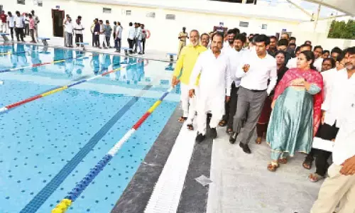 MLA, Collector inaugurate swimming pool at Vinayaka Sagar