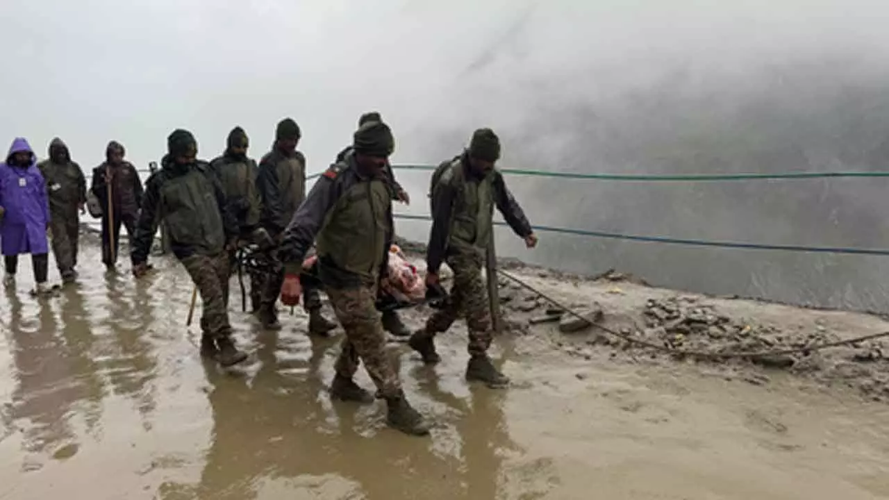 Indian Army rescues pilgrims stranded on Amarnath Yatra route in Kashmir due to landslide, heavy rain Indian Army rescues pilgrims stranded on Amarnath Yatra route in Kashmir due to landslide, heavy rain