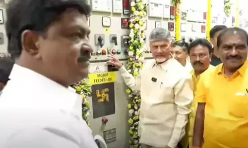 CM Chandrababu releases water to Handrineeva in Nandyal