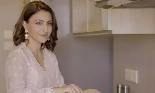 Soha Ali Khan offers a rare sight as she cooks in the kitchen
