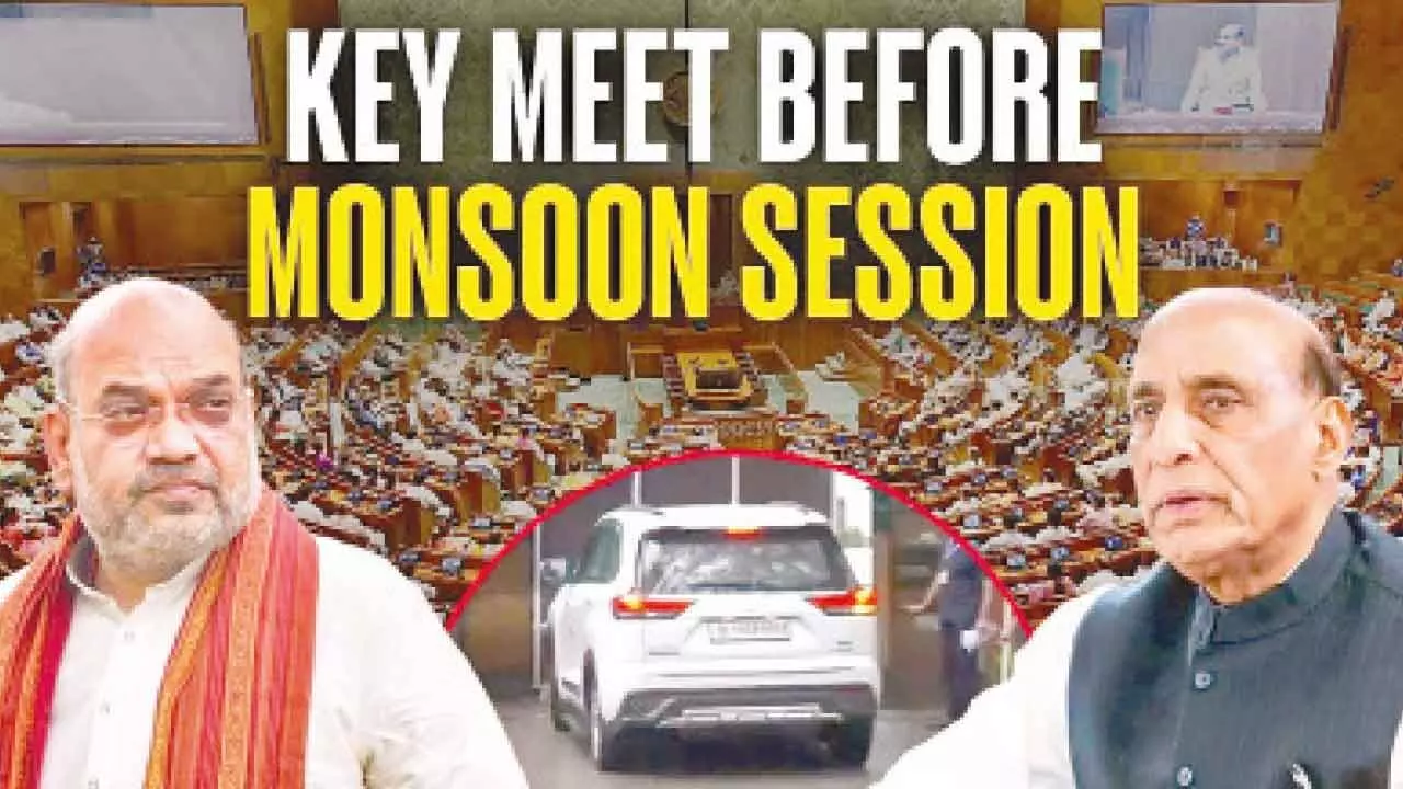 Rajnath singh, Shah hold strategy meet Rajnath singh, Shah hold strategy meet