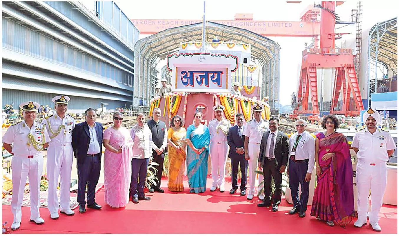 Eighth, last anti-submarine warfare ship launched for Indian Navy Eighth, last anti-submarine warfare ship launched for Indian Navy