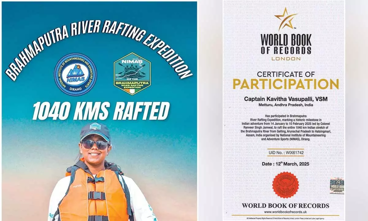 Kavitha creates history in river rafting expedition Kavitha creates history in river rafting expedition
