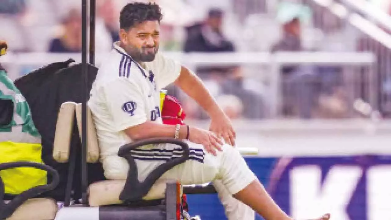 Pant out of England series with fractured toe