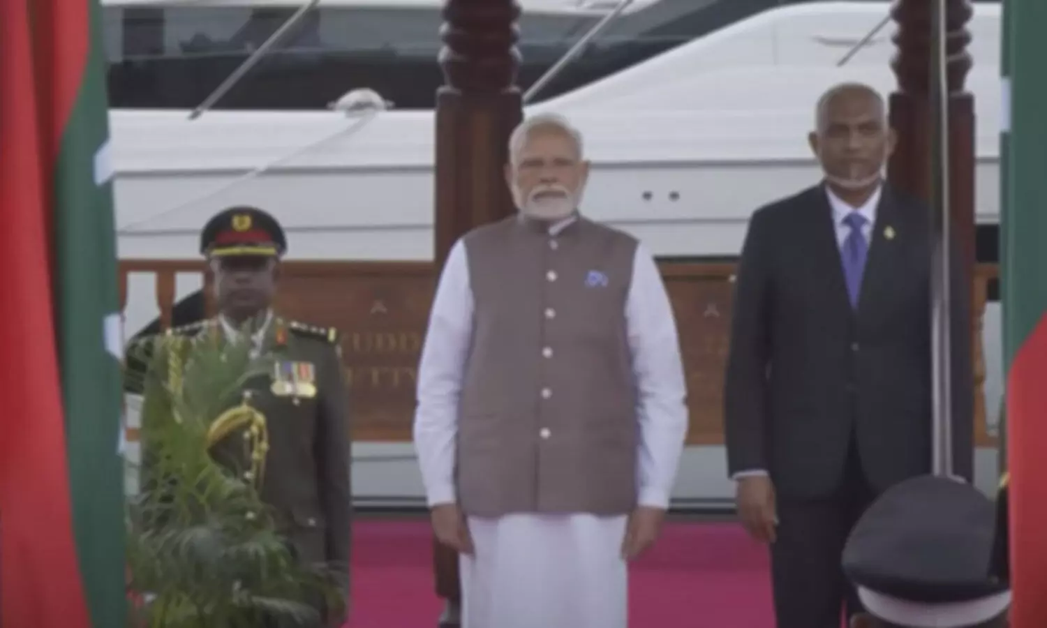 PM Modi accorded ceremonial welcome, guard of honour in Maldives PM Modi accorded ceremonial welcome, guard of honour in Maldives