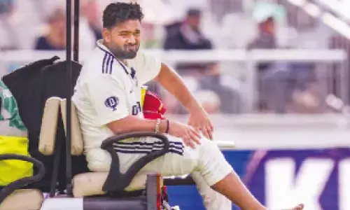 Pant out of England series with fractured toe