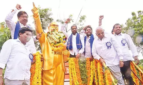 Vaddiraju unveils Ambedkar statue in Singaram