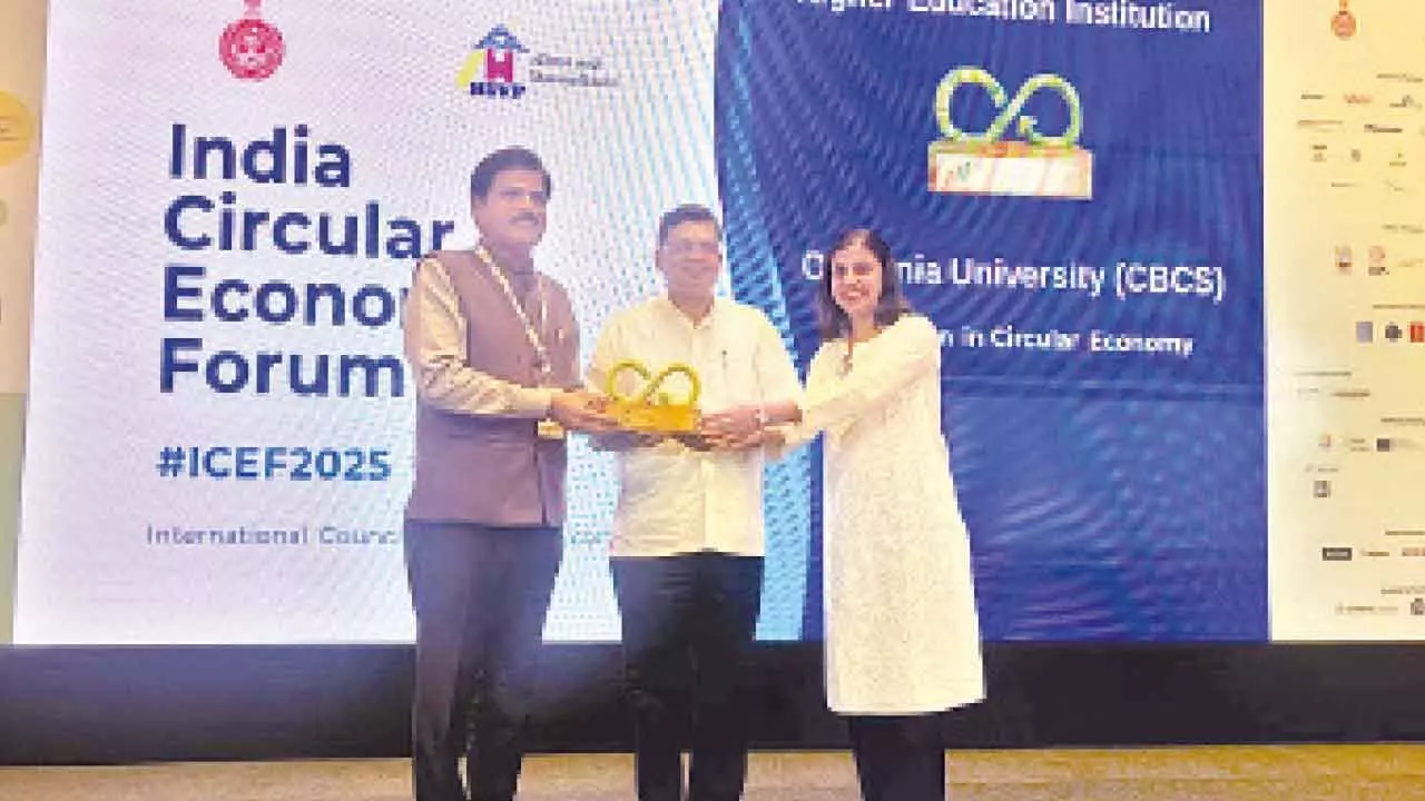 OU bags prestigious ACE-2025 Award at India Circular Economy Forum OU bags prestigious ACE-2025 Award at India Circular Economy Forum