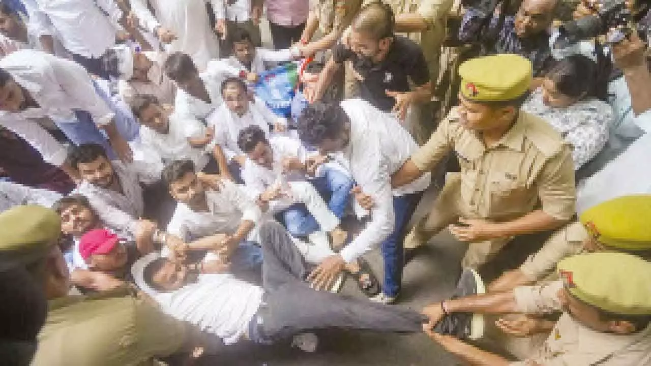 UP school merger move row: SP leader, others booked for using students in protest