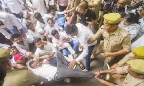 UP school merger move row: SP leader, others booked for using students in protest