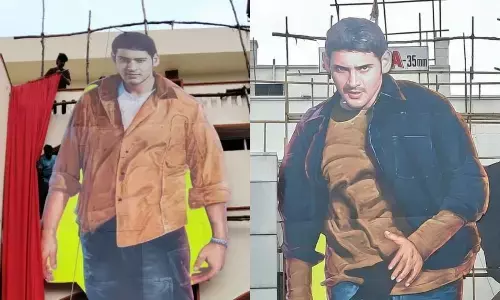 Mahesh Babu Cutouts Steal the Show at Athadu Re-Release