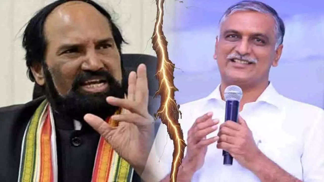 Fraudsters have no moral right to speak: Uttam to Harish Rao