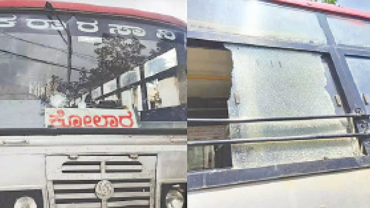 Stone pelting incidents on buses amid transport strike Stone pelting incidents on buses amid transport strike