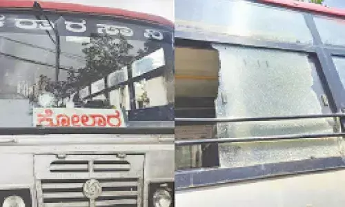 Stone pelting incidents on buses amid transport strike