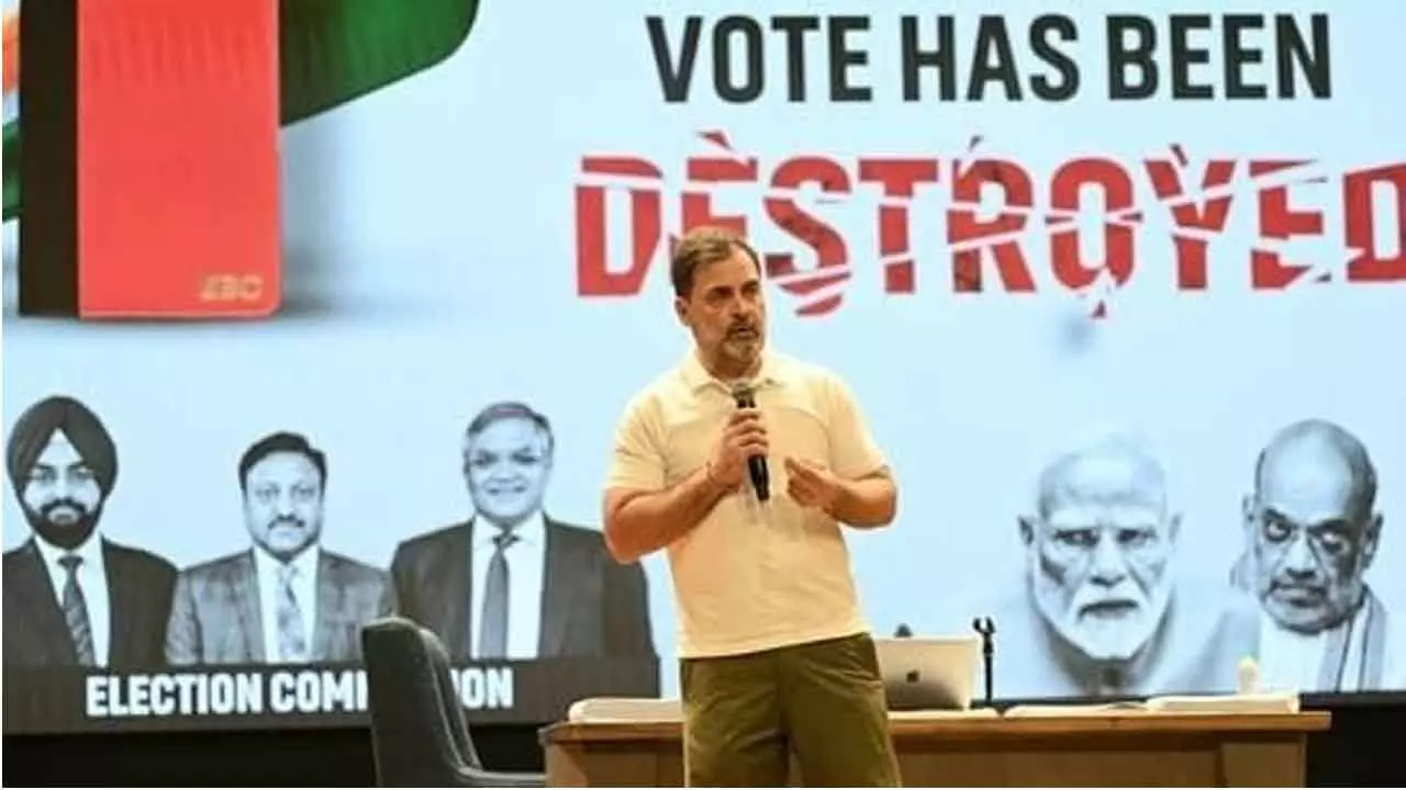 Rahul alleges massive voter fraud in 2024 LS polls Rahul alleges massive voter fraud in 2024 LS polls