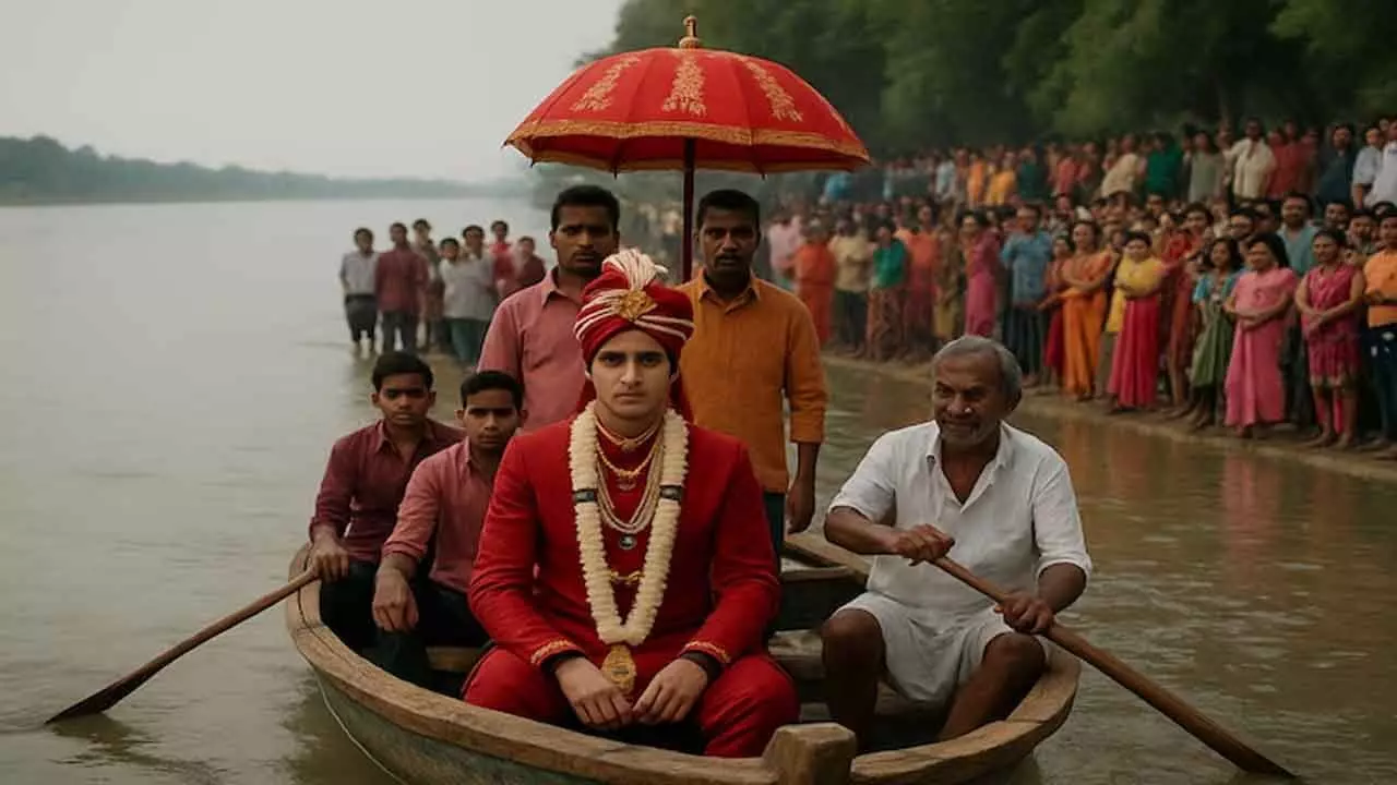 Roads inundated due to flood, groom arrives by boat in Ballia