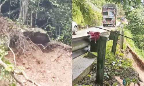 Heavy rains trigger landslide at Balebare Ghat