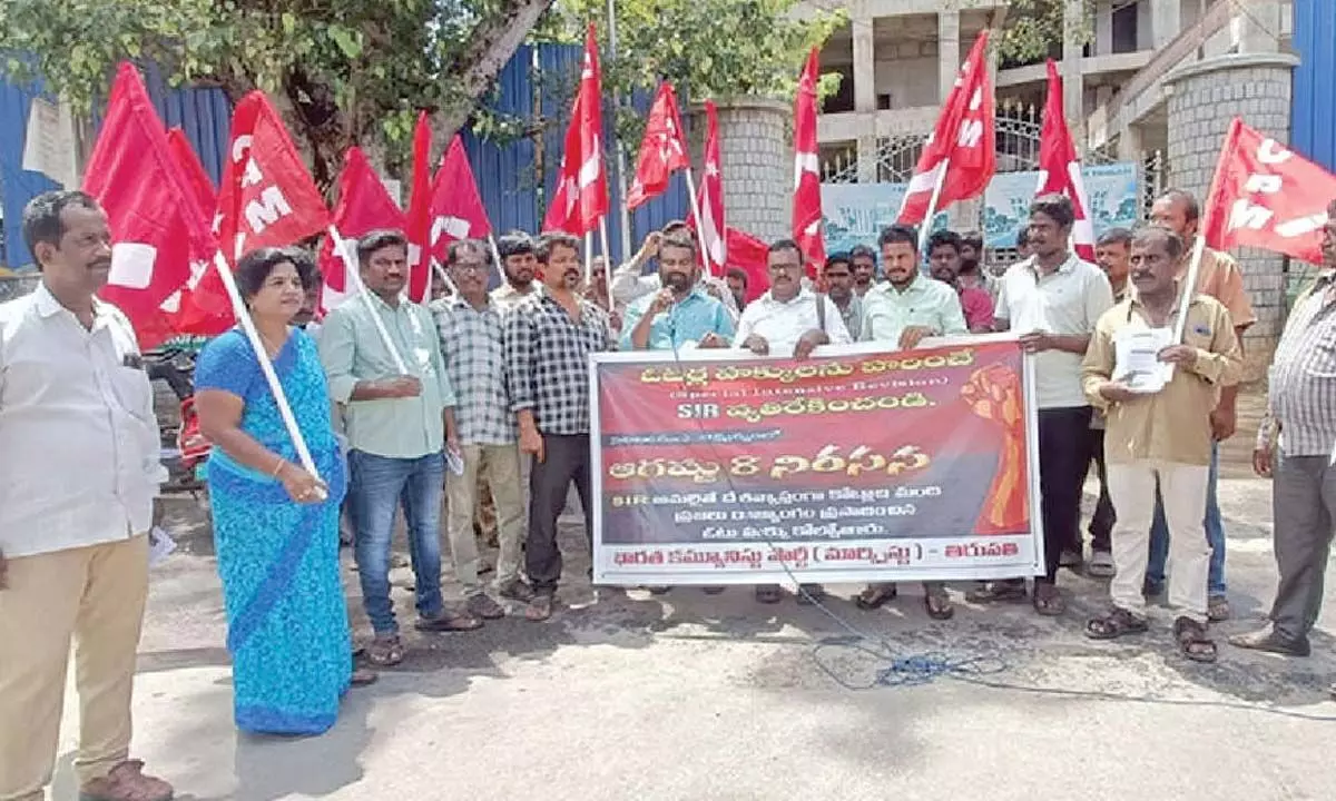 CPM protests SIR; calls it threat to democracy CPM protests SIR; calls it threat to democracy