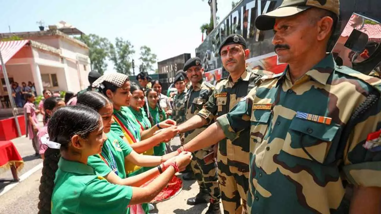 Girl students making 10K rakhis for jawans guarding borders Girl students making 10K rakhis for jawans guarding borders