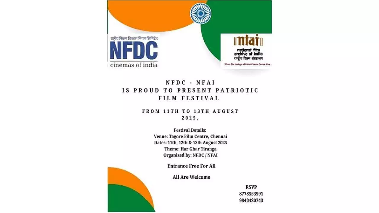 Chennai to host three-day Patriotic Film Festival from tomorrow ahead of Independence Day Chennai to host three-day Patriotic Film Festival from tomorrow ahead of Independence Day