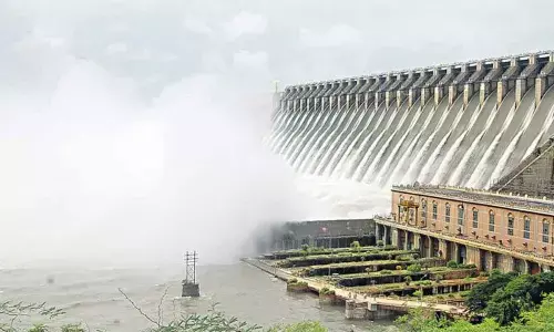 Nagarjuna Sagar reservoir reaches full capacity amid Flood flow, two crust gates lifted