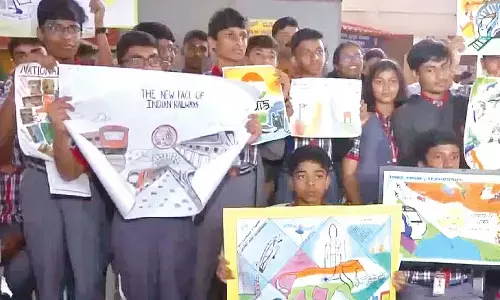 With sketches and portraits, B’luru students give warm welcome to PM Modi