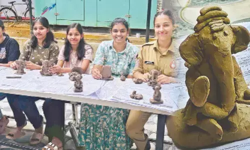 Workshop held on making eco-friendly Ganesh idols by NCC cadets