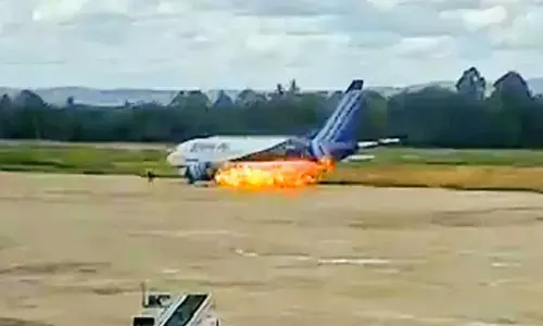Fire erupts on cargo flight engine; aircraft lands safely, none injured: Official sources