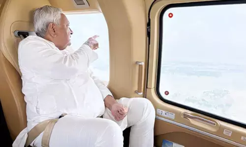 CM Nitish Kumar conducts aerial survey of flood-affected areas of Bihar