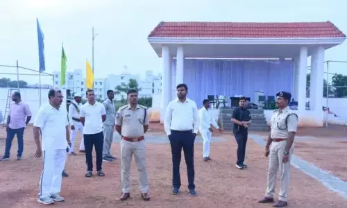 Collector Inspects Independence Day Arrangements at Police Parade Ground