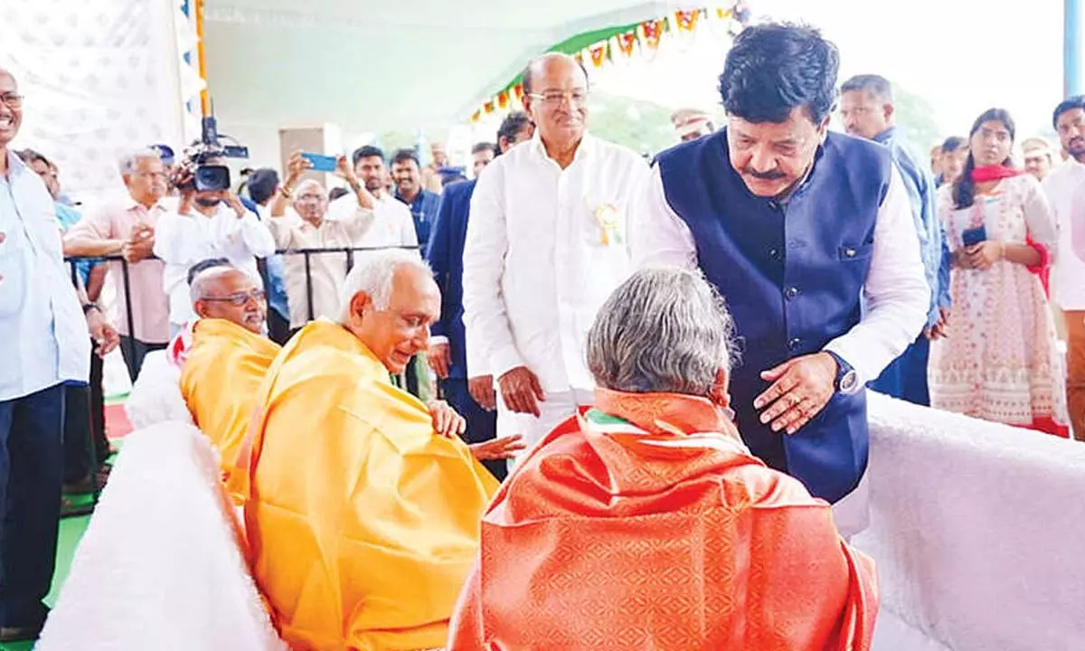 Family members of freedom-fighters felicitated Family members of freedom-fighters felicitated