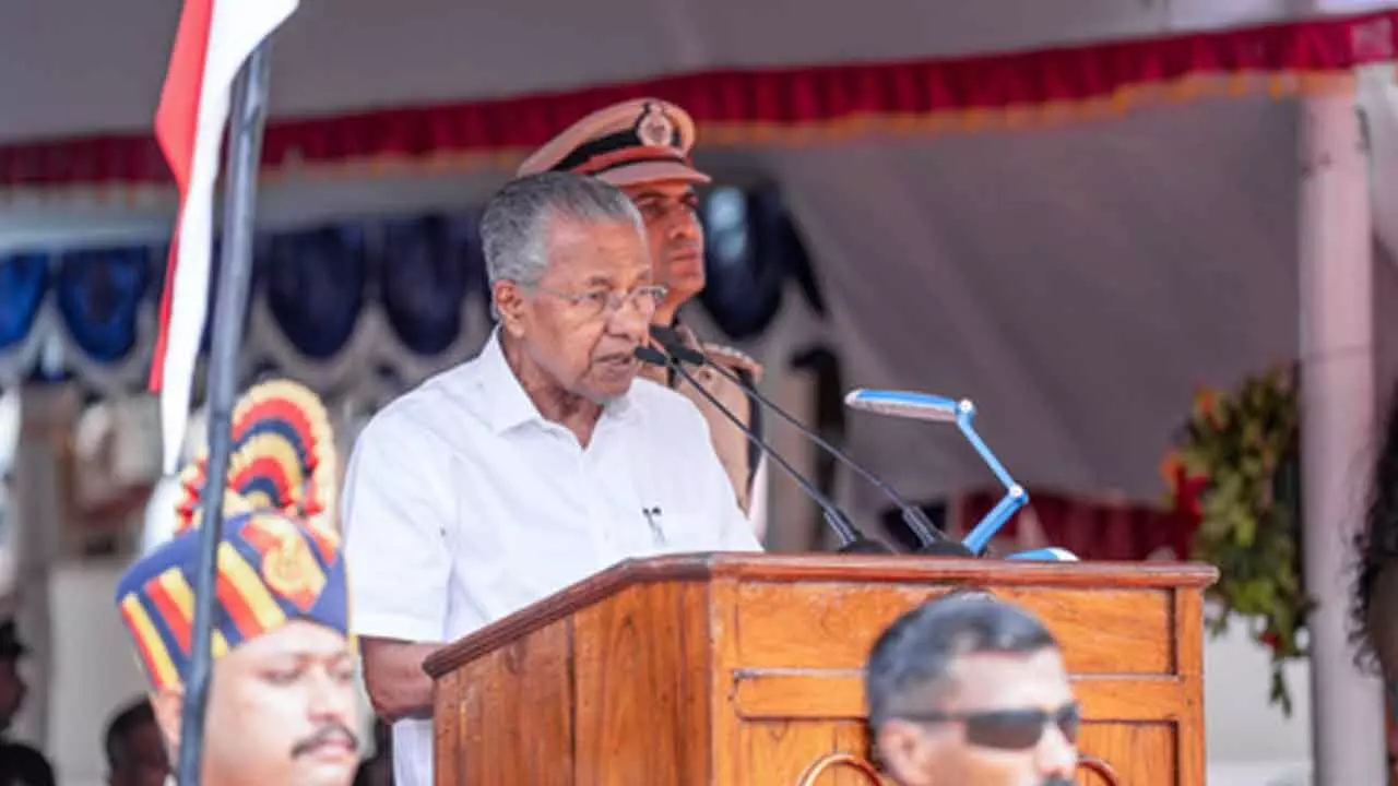 Kerala CM Vijayan criticises PM Modi for glorifying RSS in I-Day speech Kerala CM Vijayan criticises PM Modi for glorifying RSS in I-Day speech