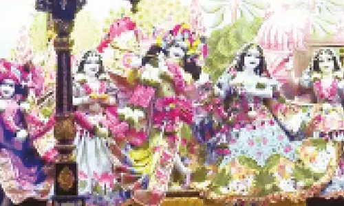 Laxmi Narain Temple decked up for Janmashtami celebrations