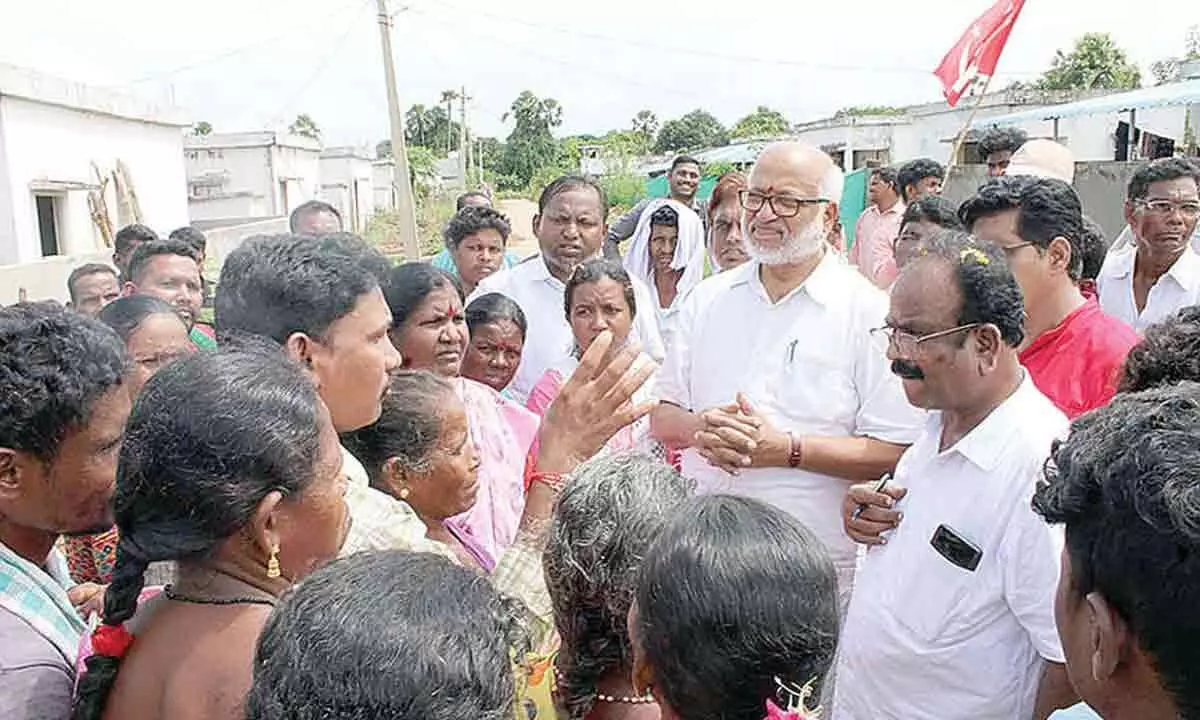 CPM general secretary Baby visits Polavaram submerged villages CPM general secretary Baby visits Polavaram submerged villages