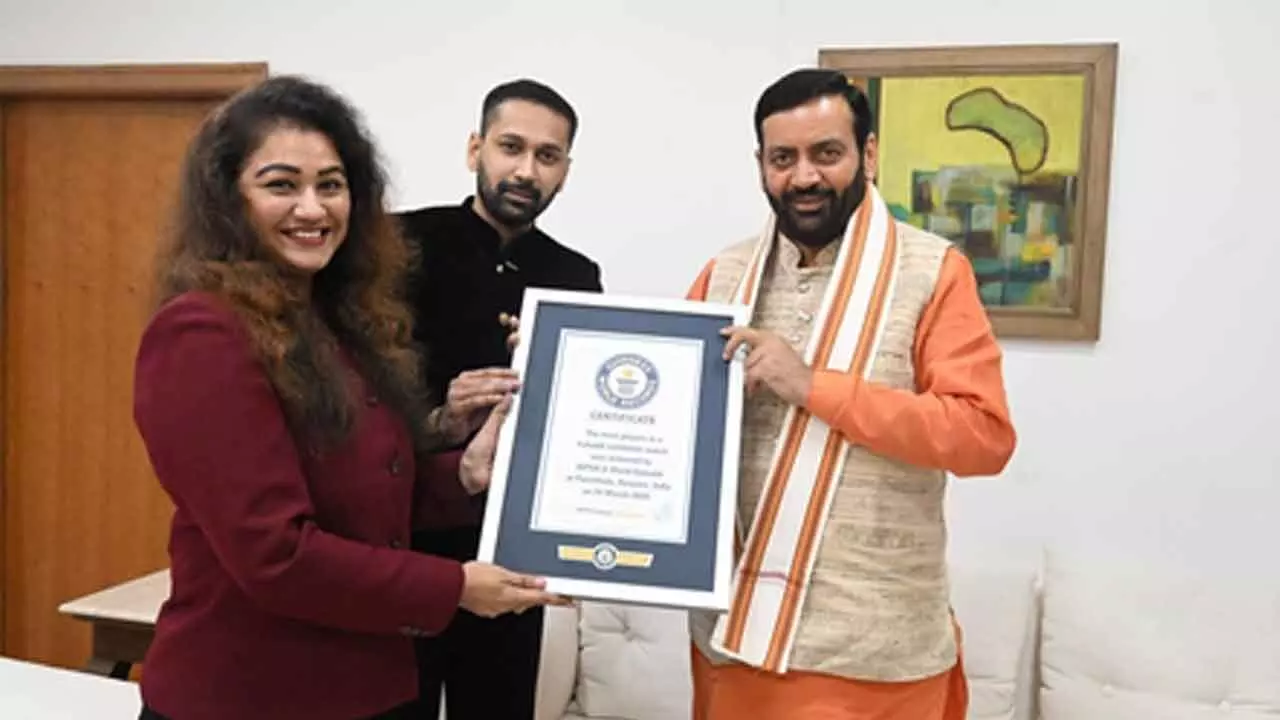 HIPSA presents Guinness World Record certificate for Kabaddi to Haryana CM Nayab Saini