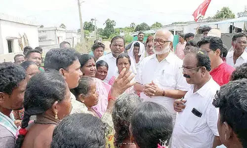 CPM general secretary Baby visits Polavaram submerged villages