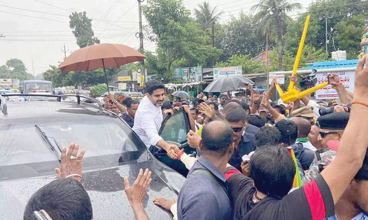 Ayyanna, Lokesh arrive at Rajahmundry airport Ayyanna, Lokesh arrive at Rajahmundry airport