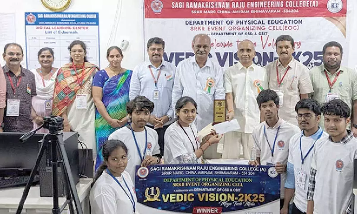 SRKR students win 1st prize at hackathon