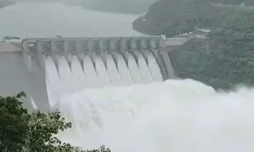 Srisailam reservoir water levels on the rise, ten gates lifted