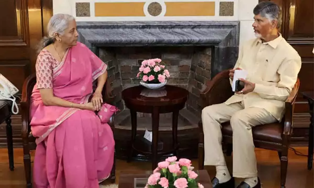 CM Chandrababu meets Union Finance Minister in Delhi, seeks support for state CM Chandrababu meets Union Finance Minister in Delhi, seeks support for state