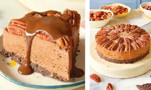 Indulgence made easy: No-bake chocolate pecan cheesecake