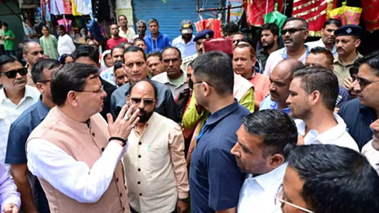 Chamoli cloudburst: CM Dhami visits disaster-hit areas; people express distress Chamoli cloudburst: CM Dhami visits disaster-hit areas; people express distress