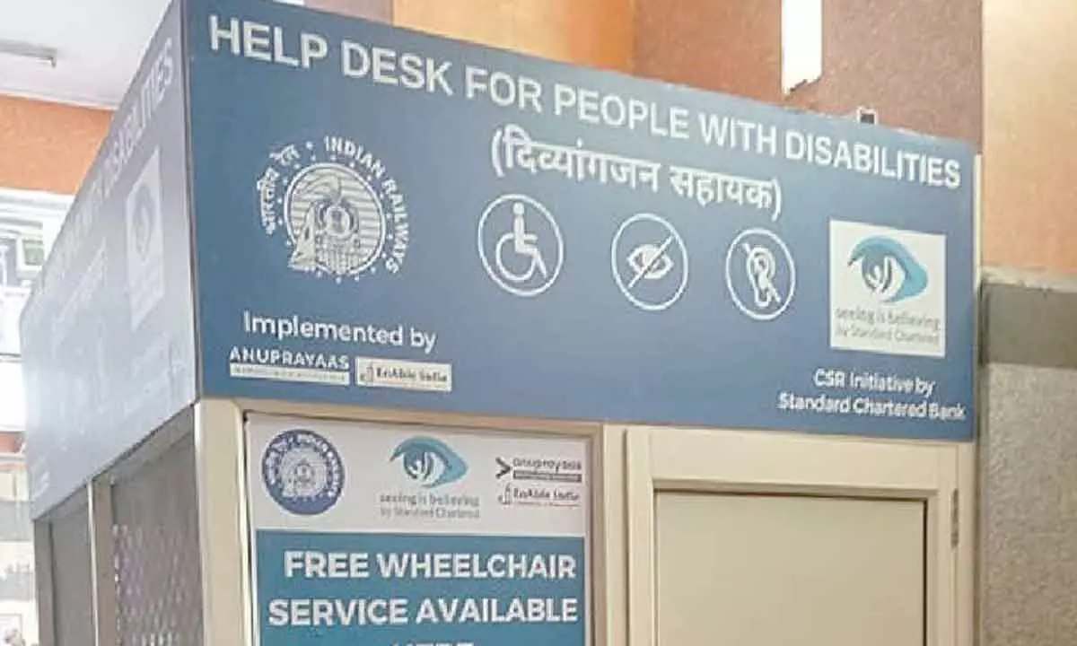 Assisting special travellers through help booths Assisting special travellers through help booths