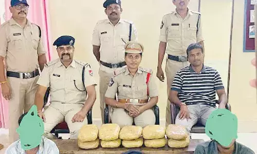 Two held for transporting 10 kg of ganja