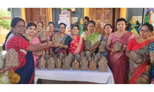 Wanaparthi Women’s Association Distributes Eco-Friendly Clay Ganesh Idols