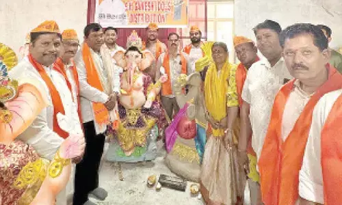 BJP leader distributes Ganesh idols, urges for peaceful and safe celebrations